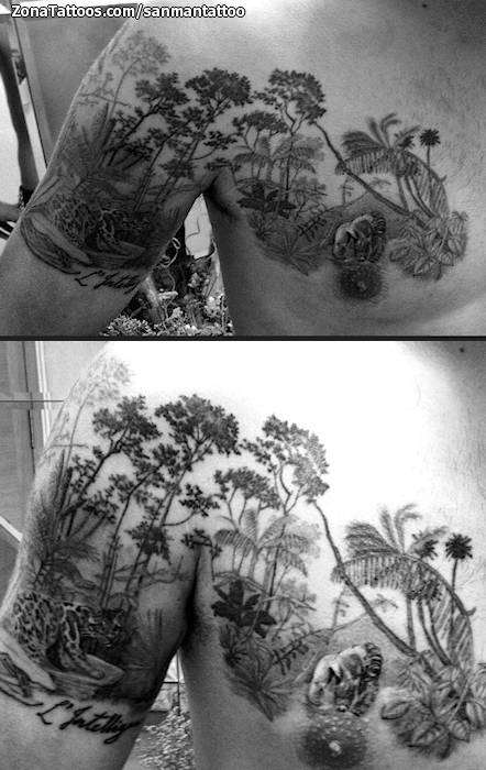 Tattoo photo Trees, Rainforests, Chest