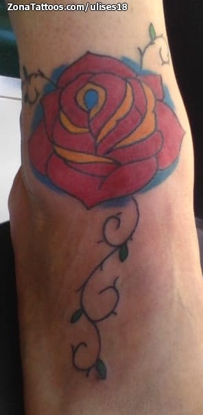 Foto de tatuaje Rosas, Flores, Enredaderas