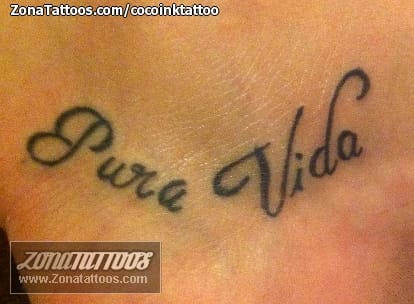 Foto de tatuaje Pura Vida, Letras, Frases