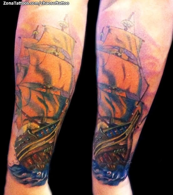 Foto de tatuaje Barcos, Antebrazo