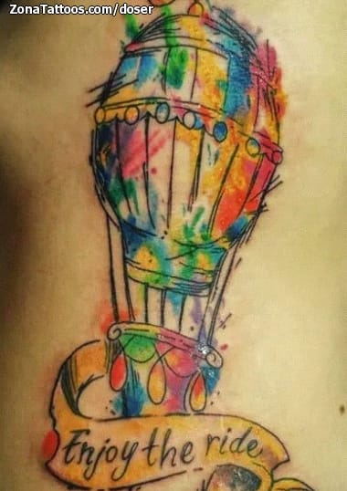 Tattoo photo Balloons, Watercolor