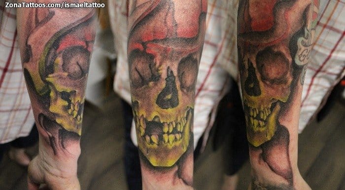 Foto de tatuaje Calaveras, Antebrazo, Góticos