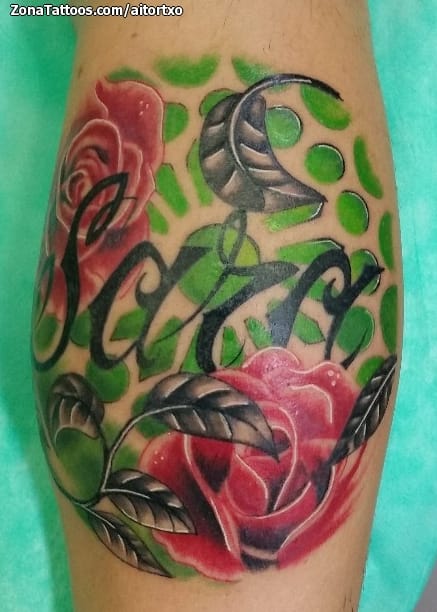 Tattoo photo Roses, Flowers, Leaves