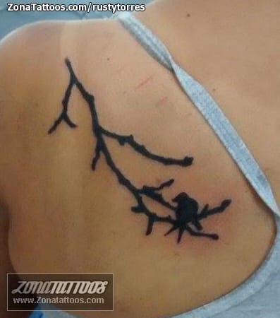 Foto de tatuaje Árboles, Aves, Animales