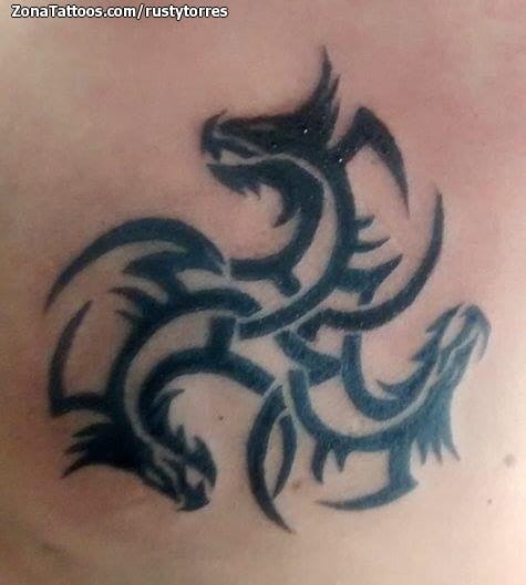 Foto de tatuaje Tribales, Dragones, Fantasía