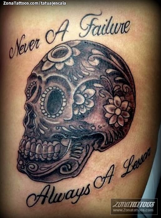 Tattoo photo Sugar Skull, Letters