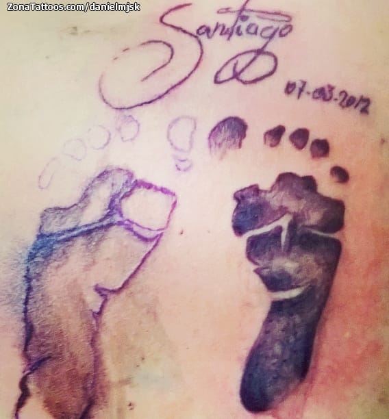 Tattoo photo Names, Footprints