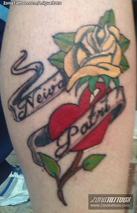 Foto de tatuaje Flores, Rosas, Corazones