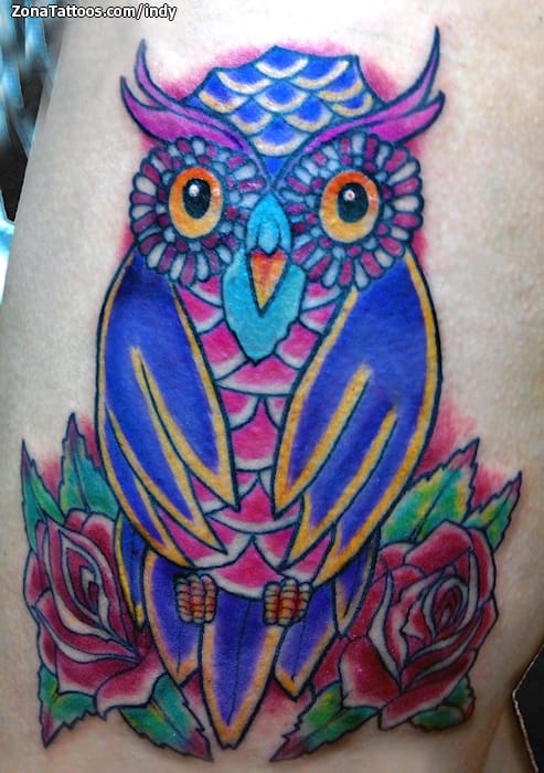 Tattoo photo New School, Owls, Birds