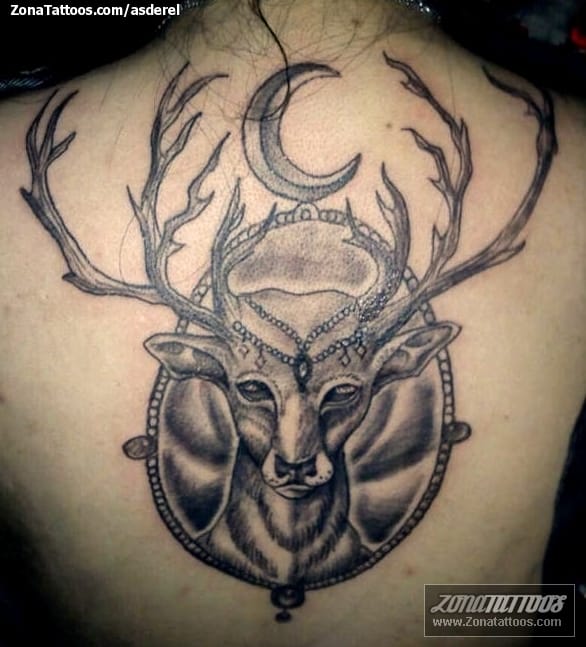 Foto de tatuaje Ciervos, Animales, Espalda