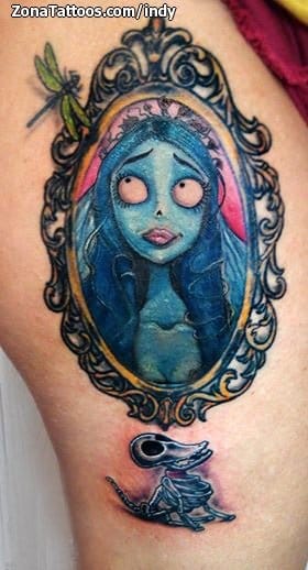 Foto de tatuaje Tim Burton, Espejos, Cine