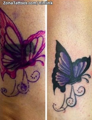 Foto de tatuaje Cover Up, Mariposas, Insectos