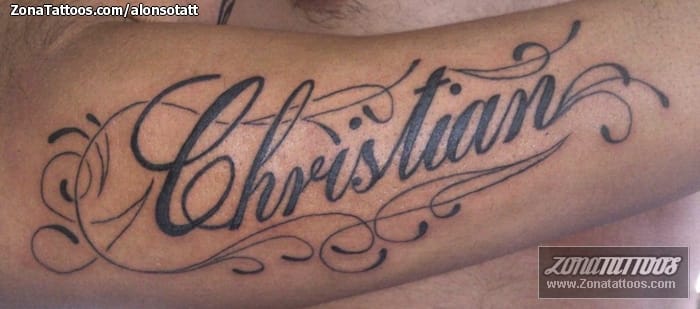 Foto de tatuaje Christian, Nombres, Letras