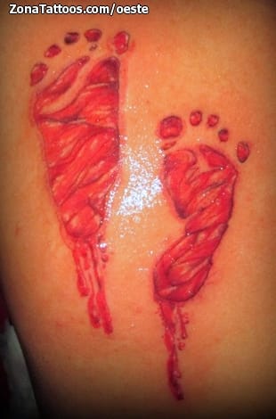 Tattoo photo Footprints, Blood