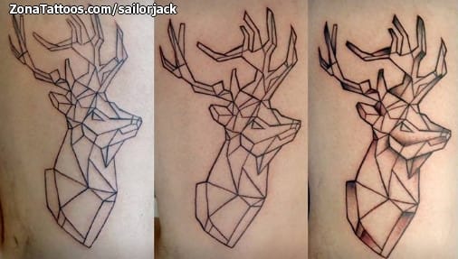 Tattoo photo Deers, Animals, Geometrics