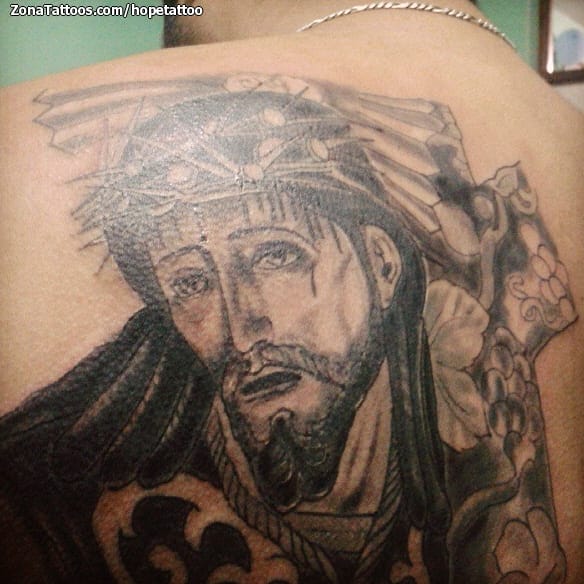 Tattoo photo Christ, Religious, Back