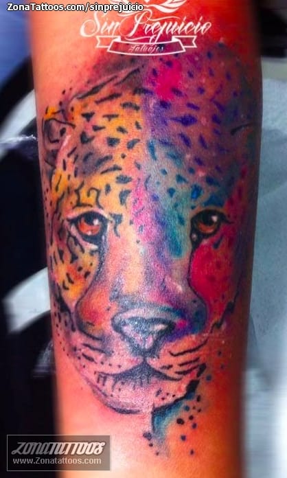 Foto de tatuaje Leopardos, Animales, Acuarela