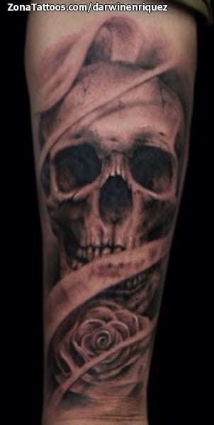 Tattoo photo Skulls, Gothic, Forearm