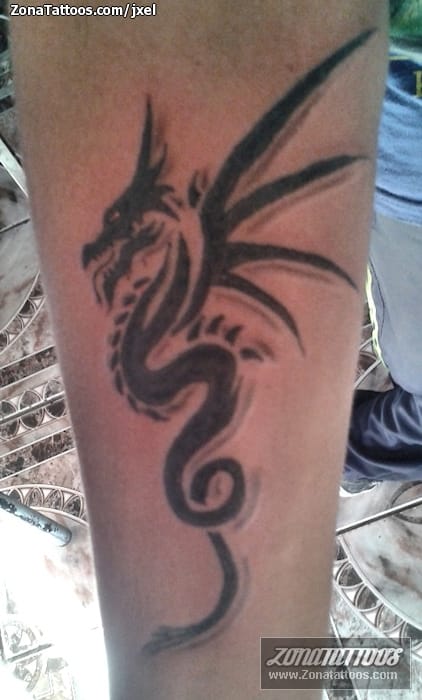 Foto de tatuaje Dragones, Tribales, Fantasía