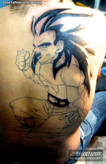 Foto de tatuaje Dragon Ball, Espalda, Manga