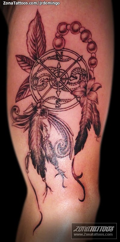 Tattoo photo Indians, Feathers, Compasses