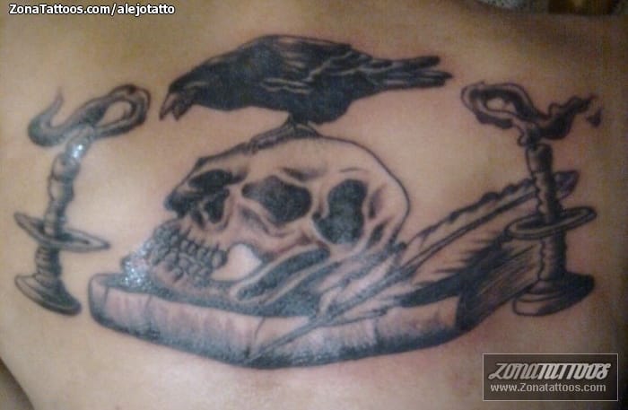 Foto de tatuaje Calaveras, Cuervos, Velas