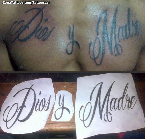 Tattoo photo Letters, Chest