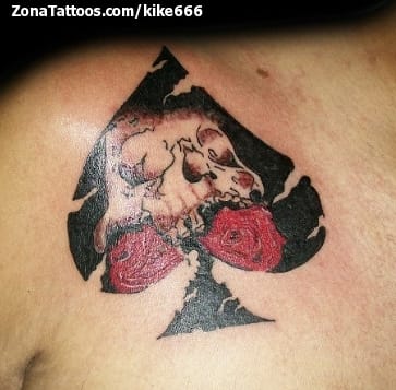 Tattoo photo Shoulder, Skulls, Spades