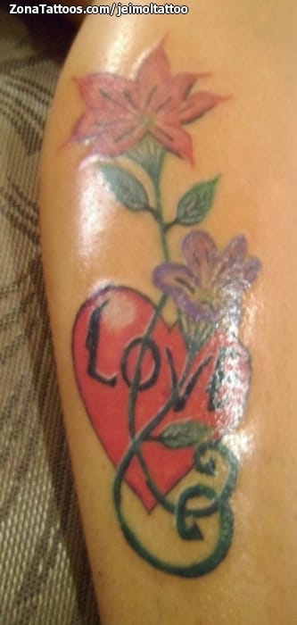 Tattoo photo Flowers, Hearts