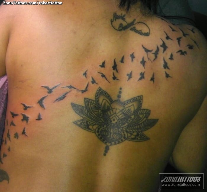 Tattoo photo Birds, Mandalas, Back