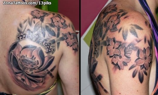 Foto de tatuaje Flores, Lotos, Bambú