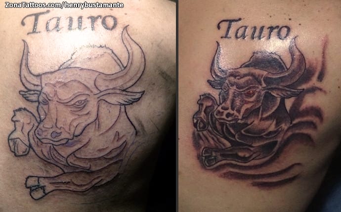 Foto de tatuaje Toros, Horóscopos, Animales