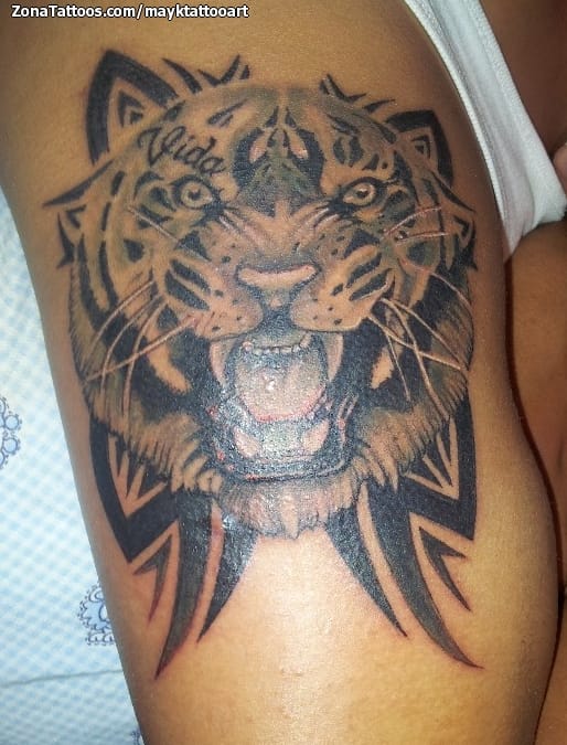 Tattoo photo Tigers, Animals, Tribal