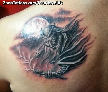 Tattoo photo Wizards, Fantasy, Shoulder blade