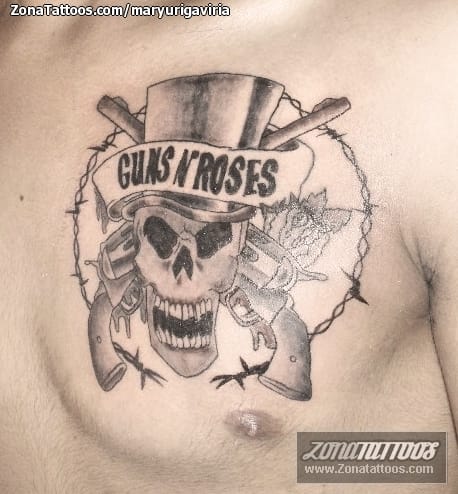 Tattoo photo Guns and Roses, Logos, Skulls