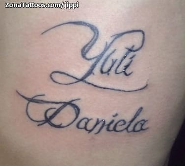 Foto de tatuaje Nombres, Letras