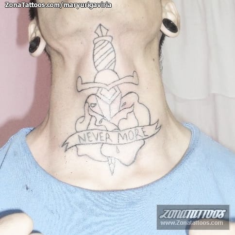 Tattoo photo Daggers, Old School, Neck