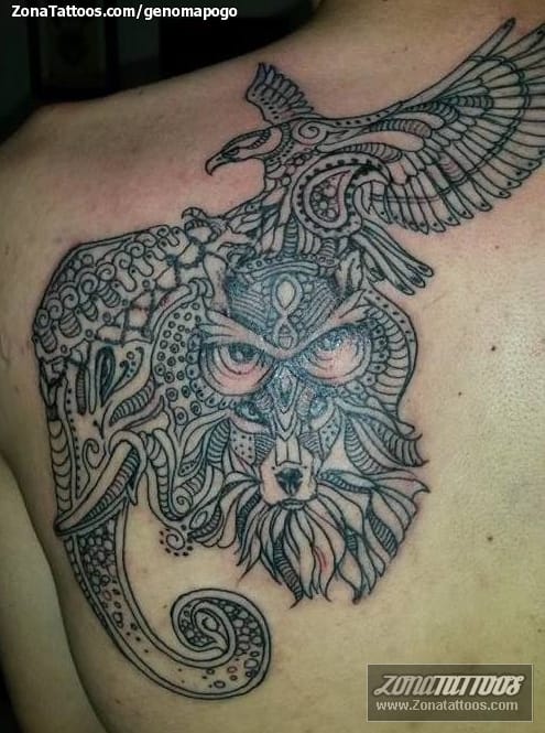 Tattoo photo Owls, Elephants, Eagles