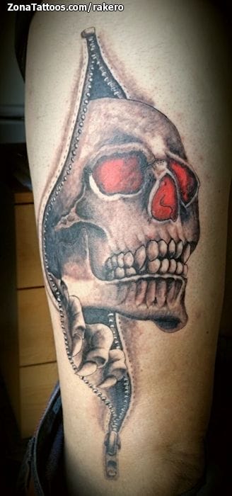 Foto de tatuaje Calaveras, Cremalleras, Góticos