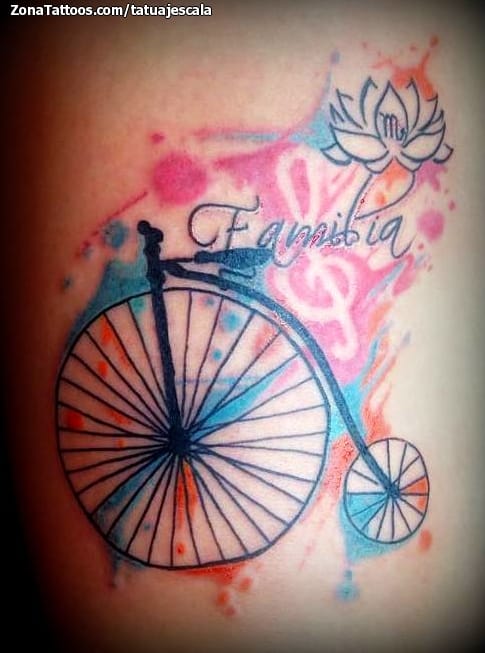 Foto de tatuaje Bicicletas, Acuarela