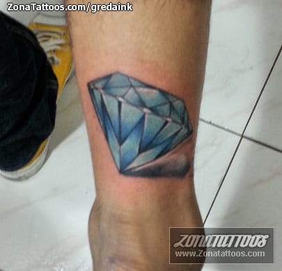 Foto de tatuaje Diamantes, Tobillo