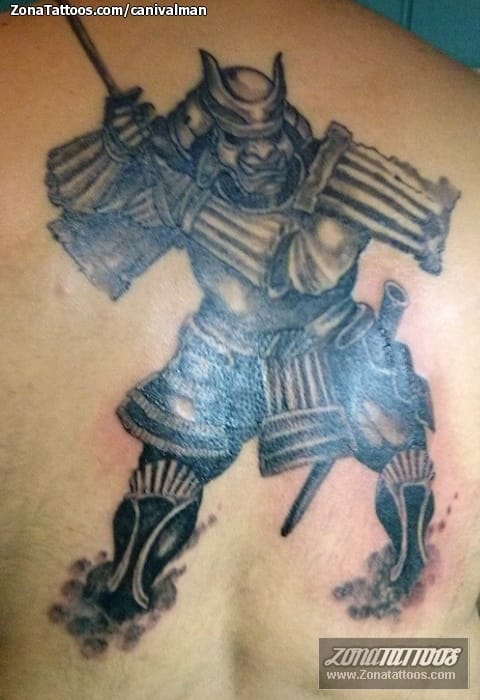 Tattoo photo Samurai, Asian, Back