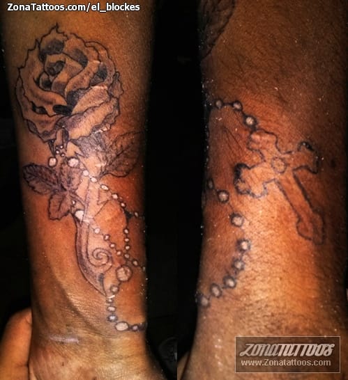 Tattoo photo Roses, Religious, Rosaries