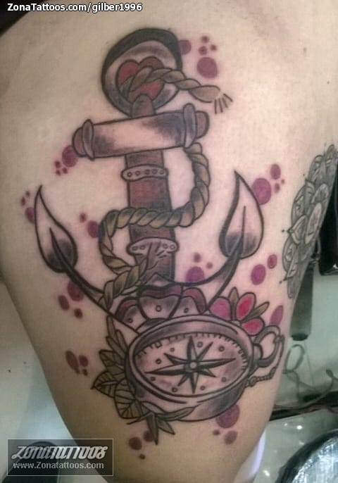 Tattoo photo Anchors, Compasses