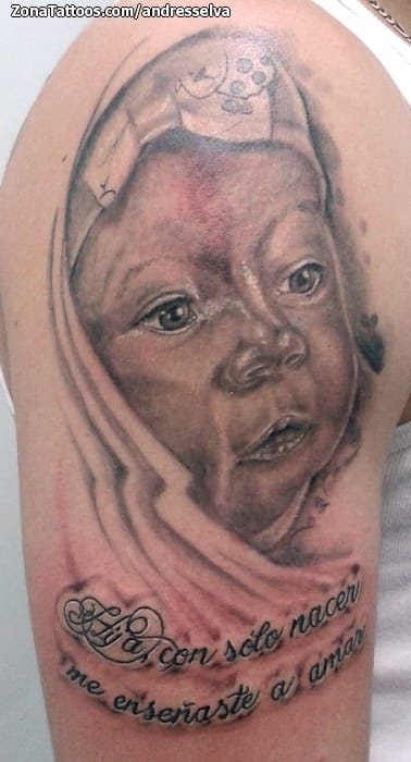 Foto de tatuaje Rostros, Retratos, Bebés