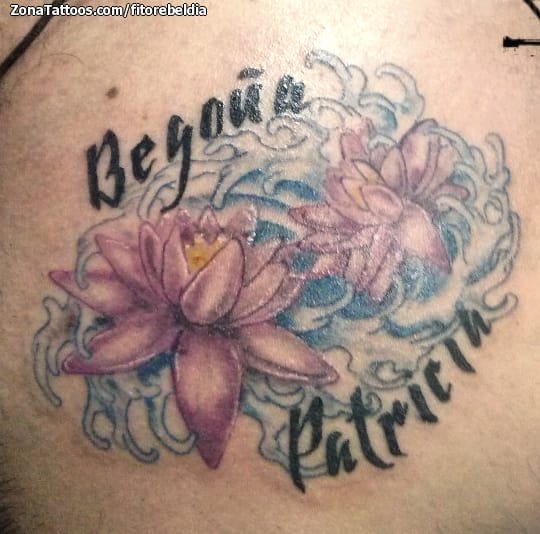 Foto de tatuaje Lotos, Flores, Agua