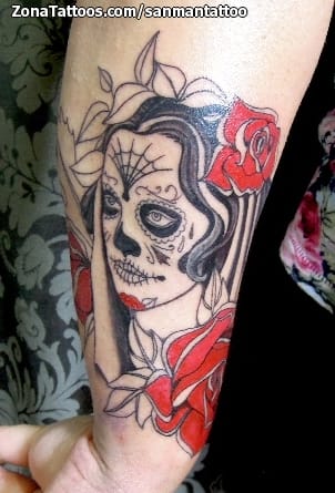 Tattoo photo Catrina, Roses, Wrist