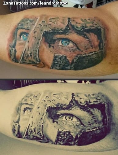 Tattoo photo Warriors, Helmets, Faces