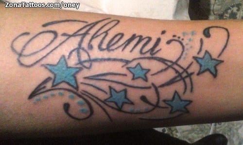 Tattoo photo Names, Letters, Stars