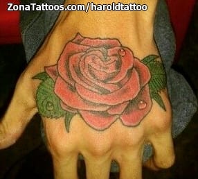 Tattoo photo Roses, Flowers, Hand